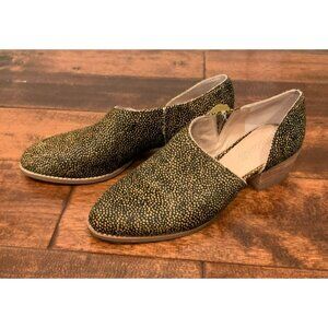 Madewell Black & Tan Spotted Dyed Calf Hair Cut-Out Ankle Booties, Size 7.5 (US)